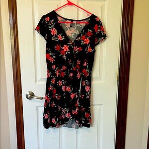 Floral Black and Pink Women's Dress